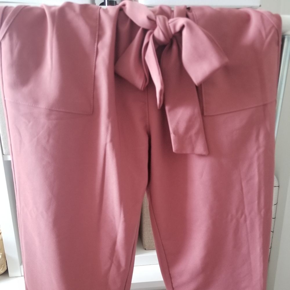 Grace Karin Women's Pink/Mauve Tie-Waist Pants